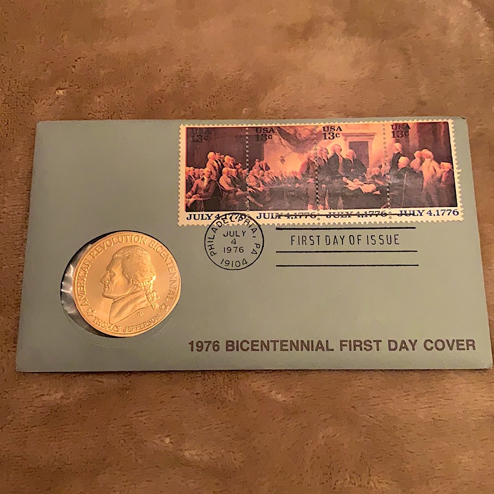 1976 Bicentennial Medal And Stamp Commemorative